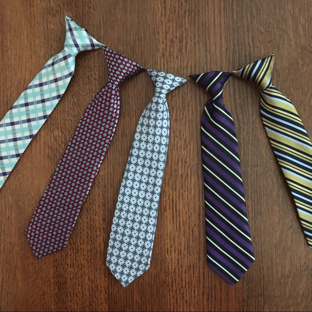 🔴 Yellow & Navy Clip Necktie - Picture 2 of 6